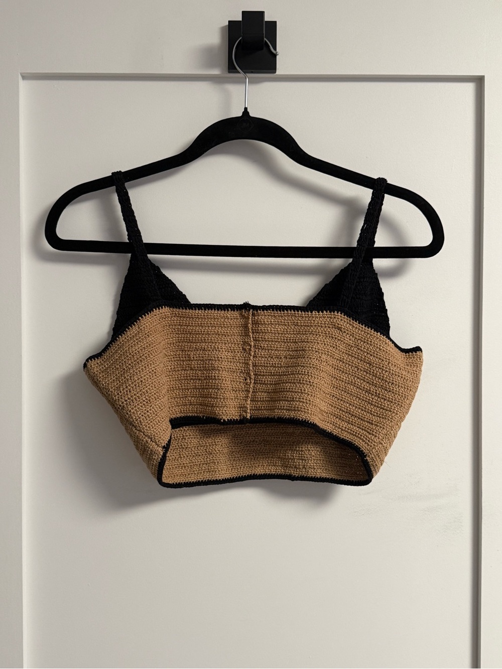 Albus Lumen Black and Tan Crochet Bralette Top - Picture 3 of 6